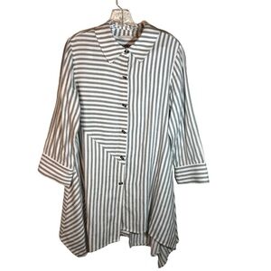 Soft Surroundings women’s tunic length lagenlook top 3/4 sleeve size S gray